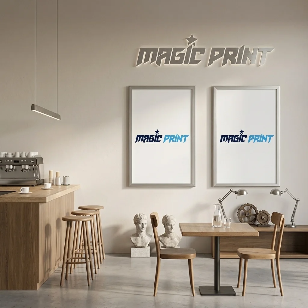 Klik-klak ram na zidu prodavnice sa promotivnim posterom